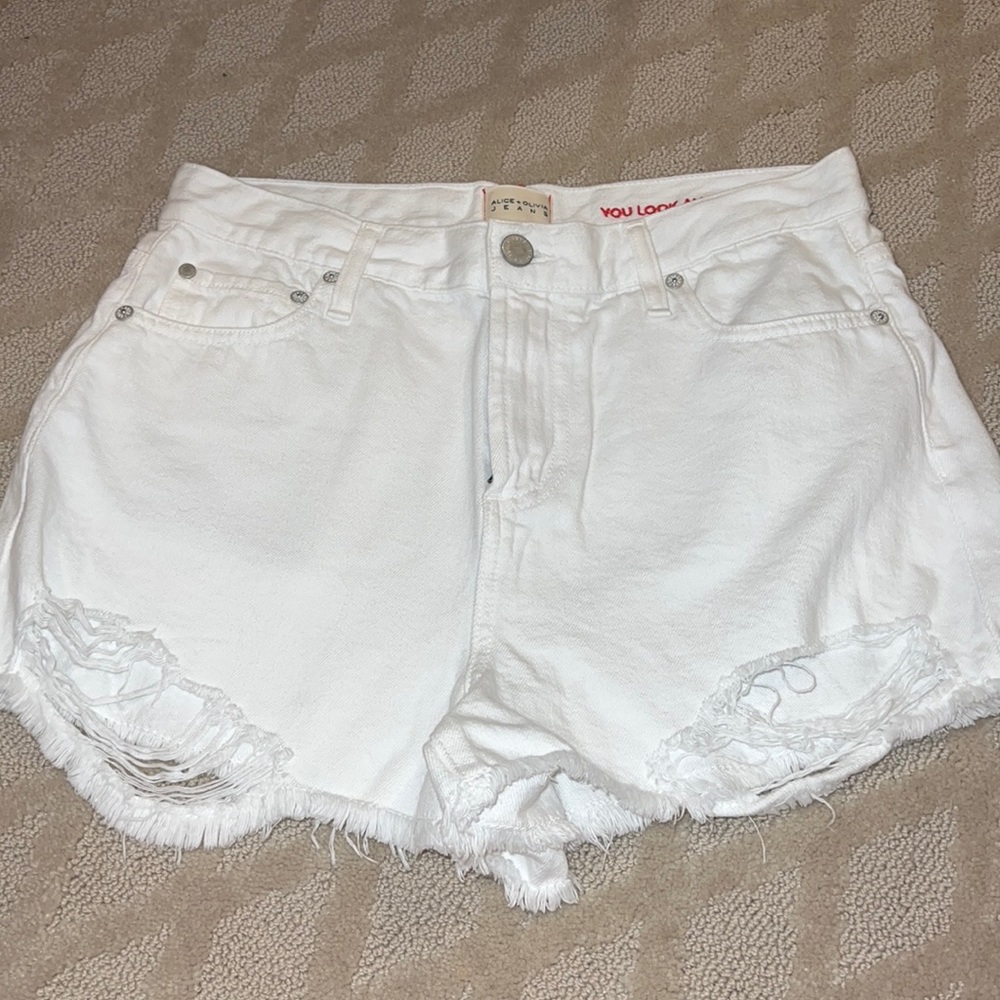 Alice and Olivia Denim Shorts White